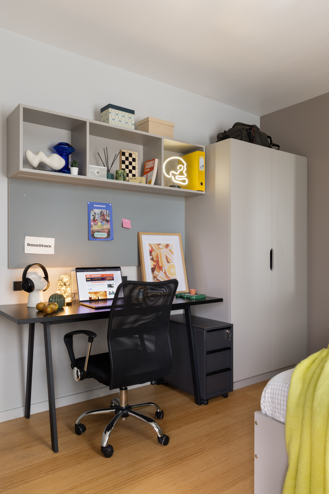 Big and Bold Apartment desk at Basestack Living student accommodation and apartments to rent in Copenhagen